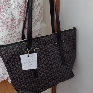 Black Fossil Monogram tote